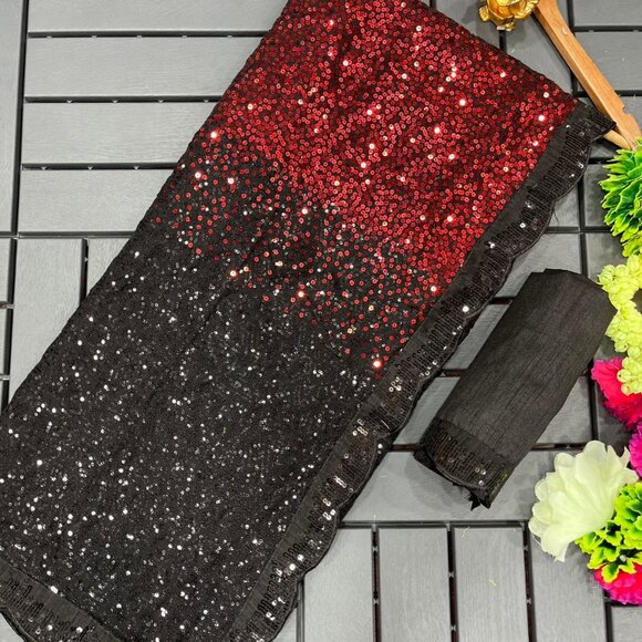 BlockBuster Design Sequins-Saree - Picture 7 of 7